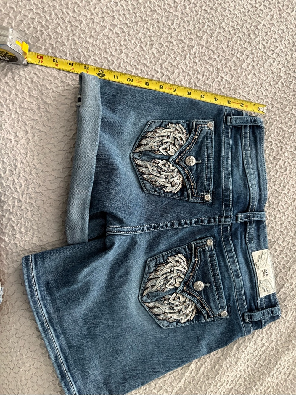 Miss Me Blue Denim Jeans with Decorative Button - Picture 5 of 6